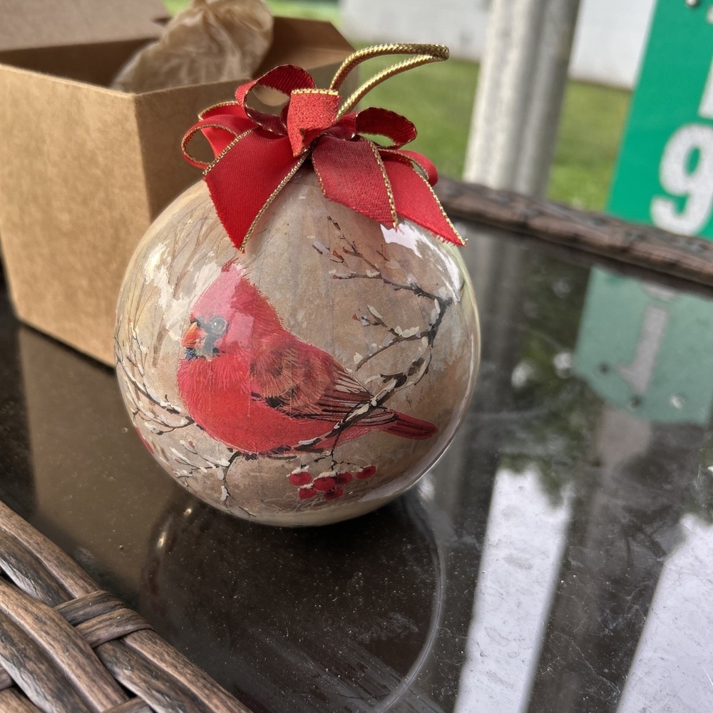 Vintage Patricia Reach Red Cardinal Ball Christmas Ornament Bird Tomorrow Today